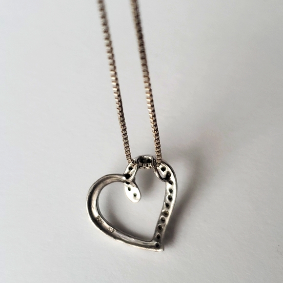 Sterling Silver Heart Pendant Necklace - Picture 4 of 4